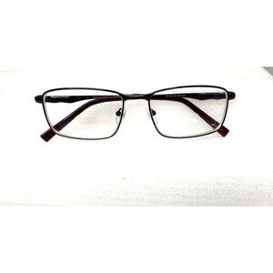 Men's Enhance 4292 Black Metal Square Eyeglasses Frames Flex Hinge 57-18-150 VGC